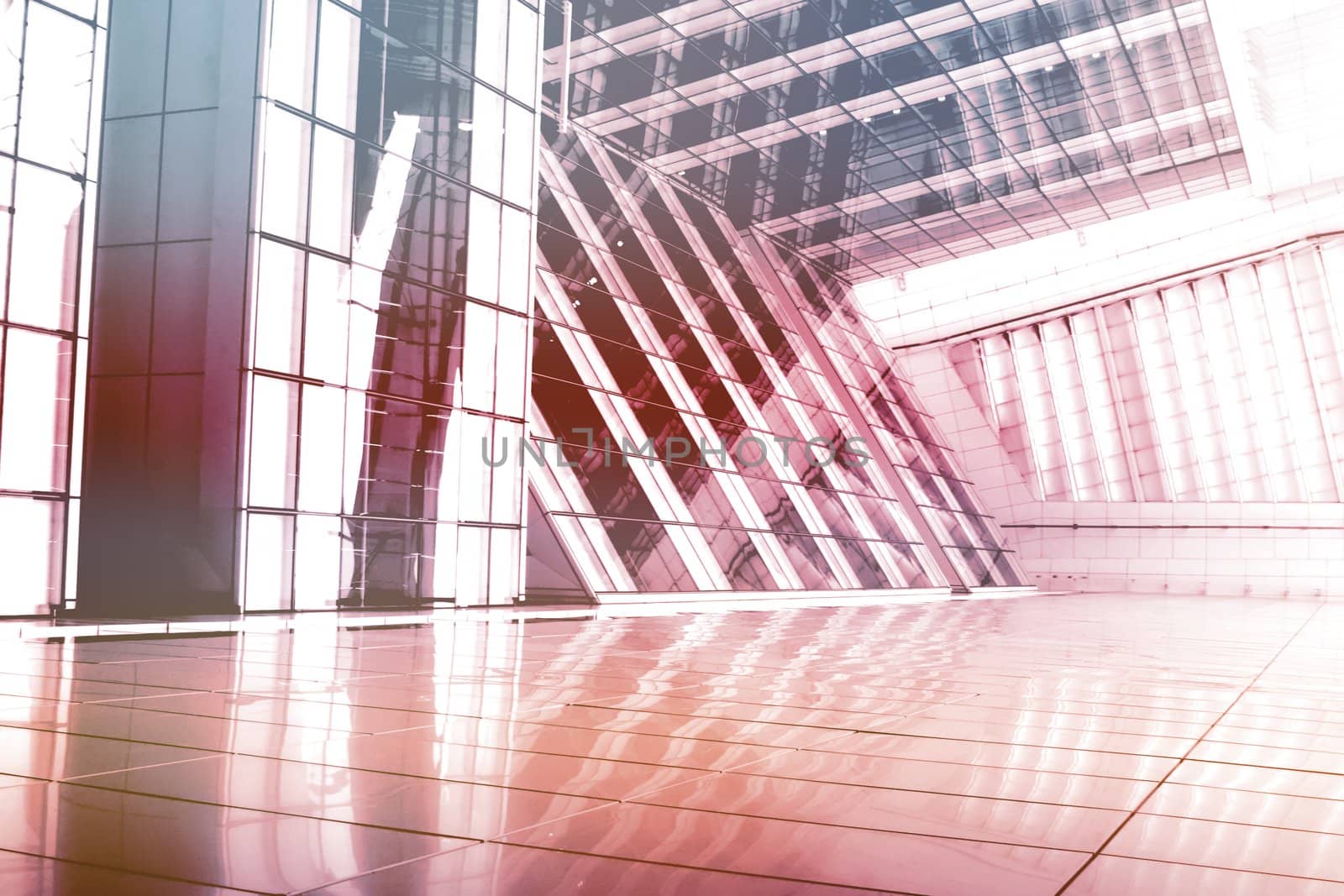 Purple Abstract Building Wallpaper Background with Interesting Angle