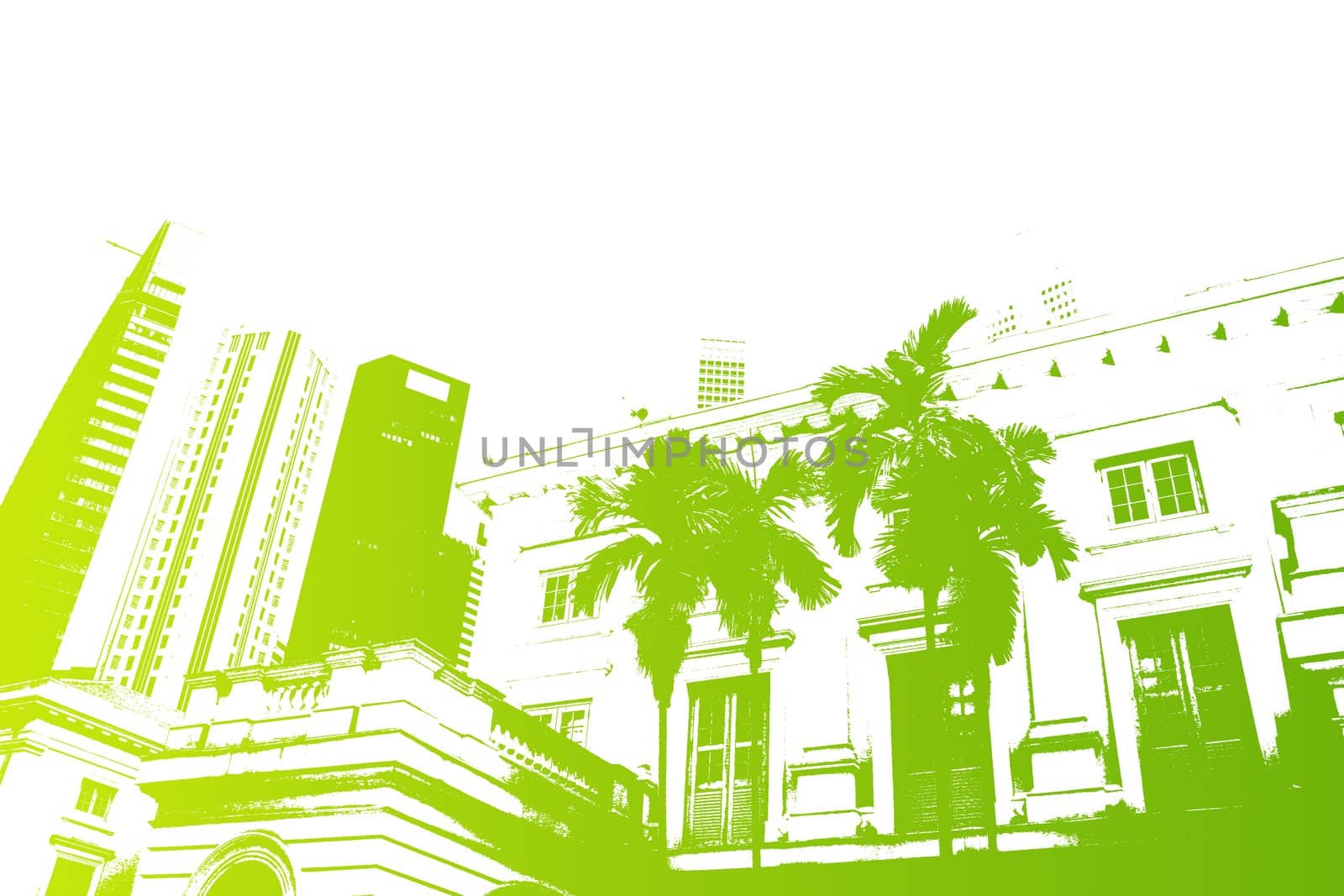 Green Trendy and Modern City Life Abstract Background