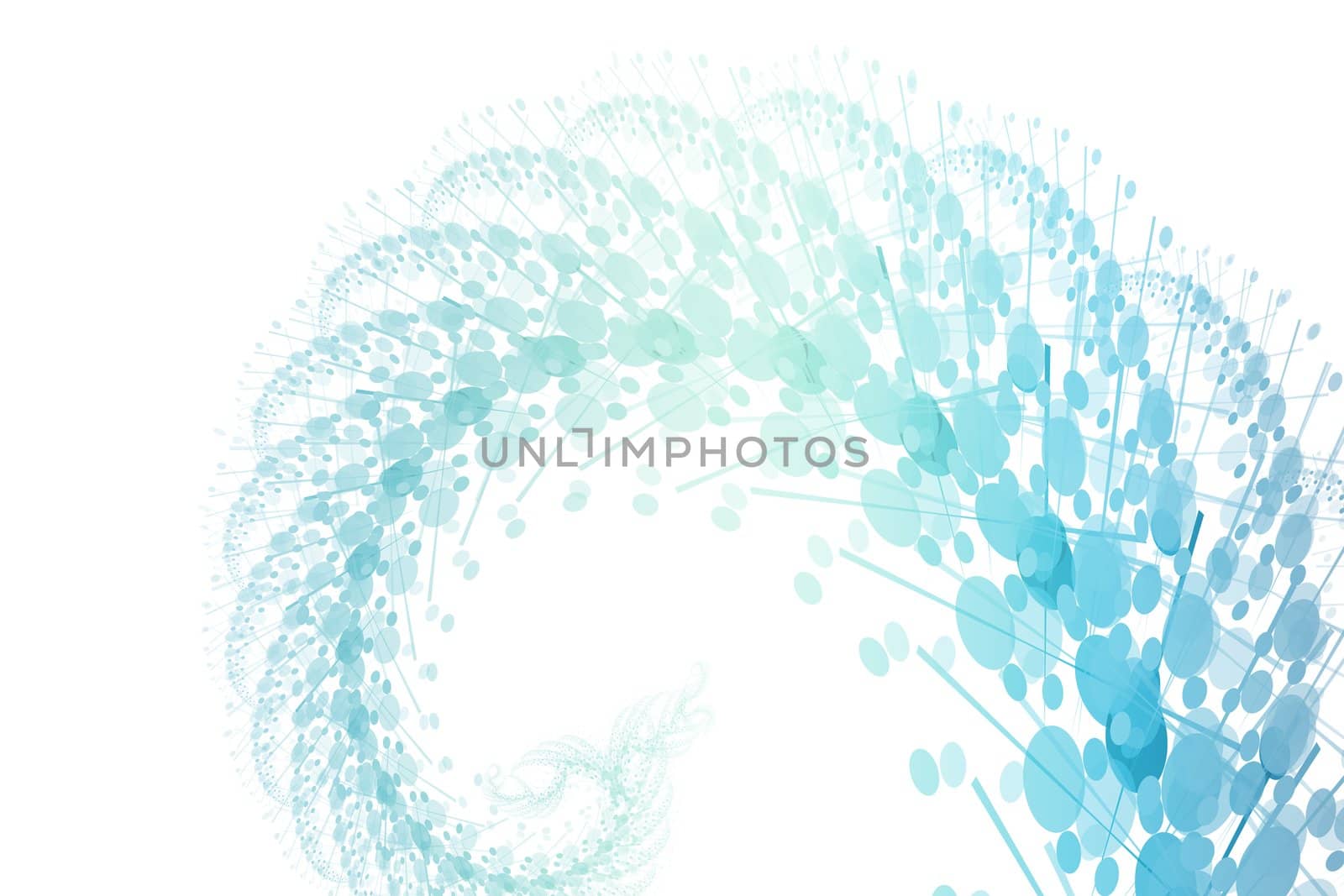 Flowing Water Abstract On a White Background