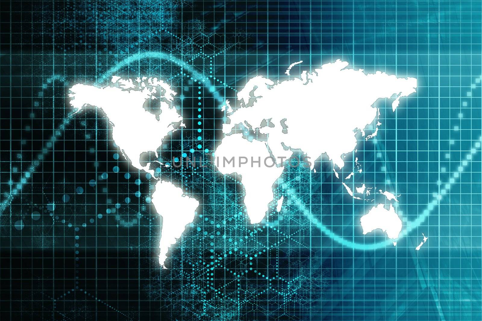 Blue Stock Market World Economy Abstract Background