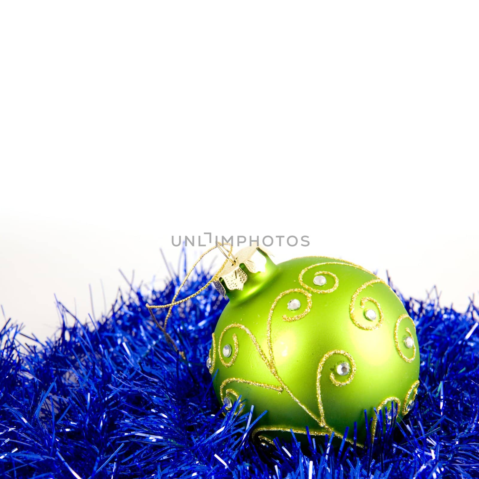 Christmas decoration over a white background