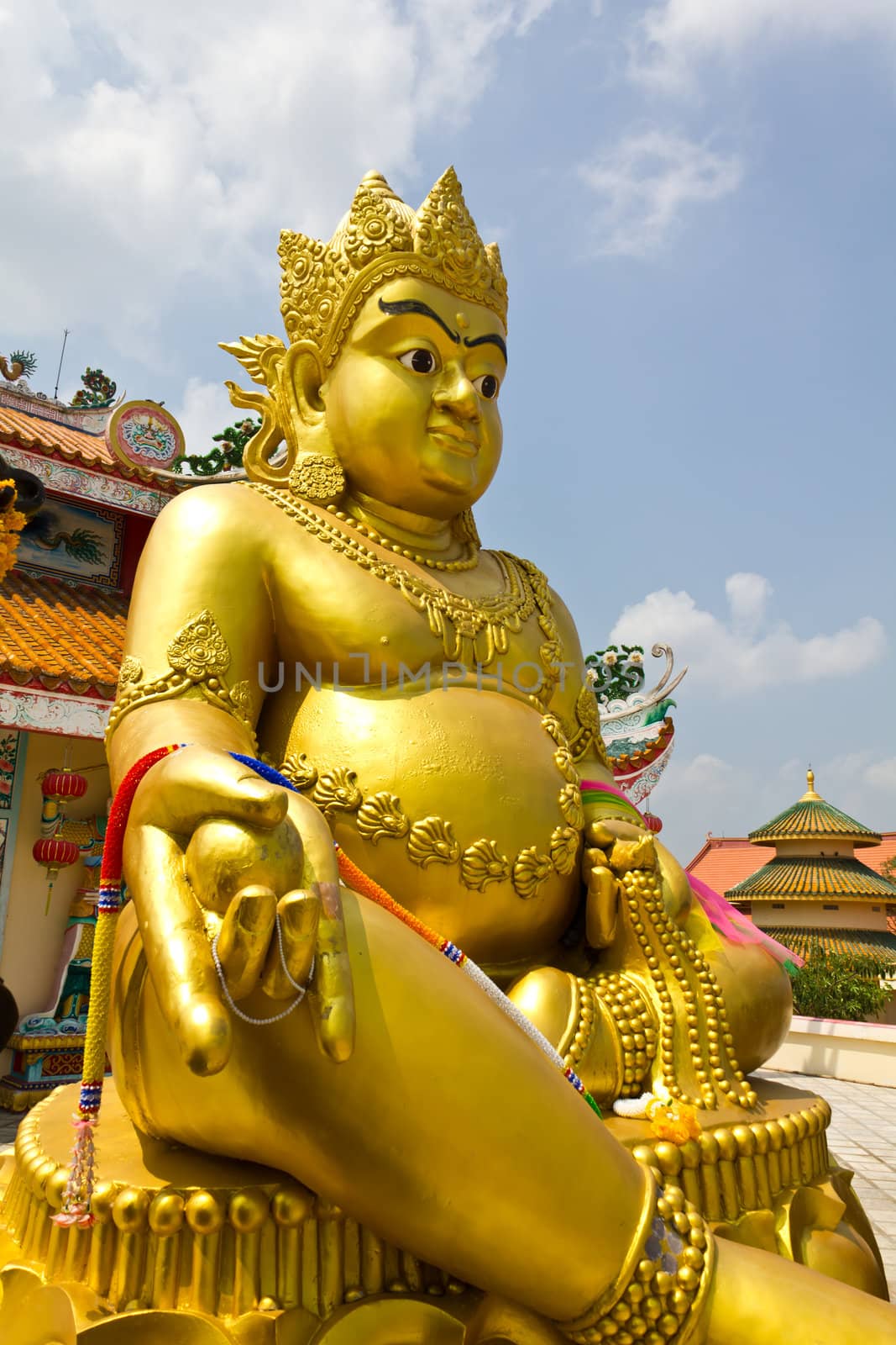 Golden Buddha Statue  in temple of Thailand