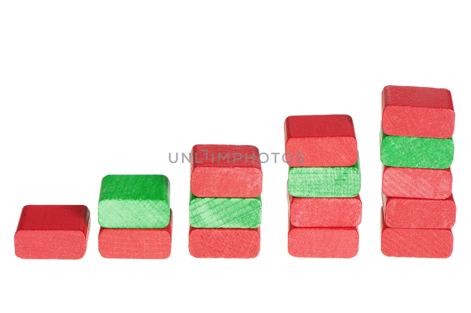 Colour wooden cubes. It is isolated on a white background