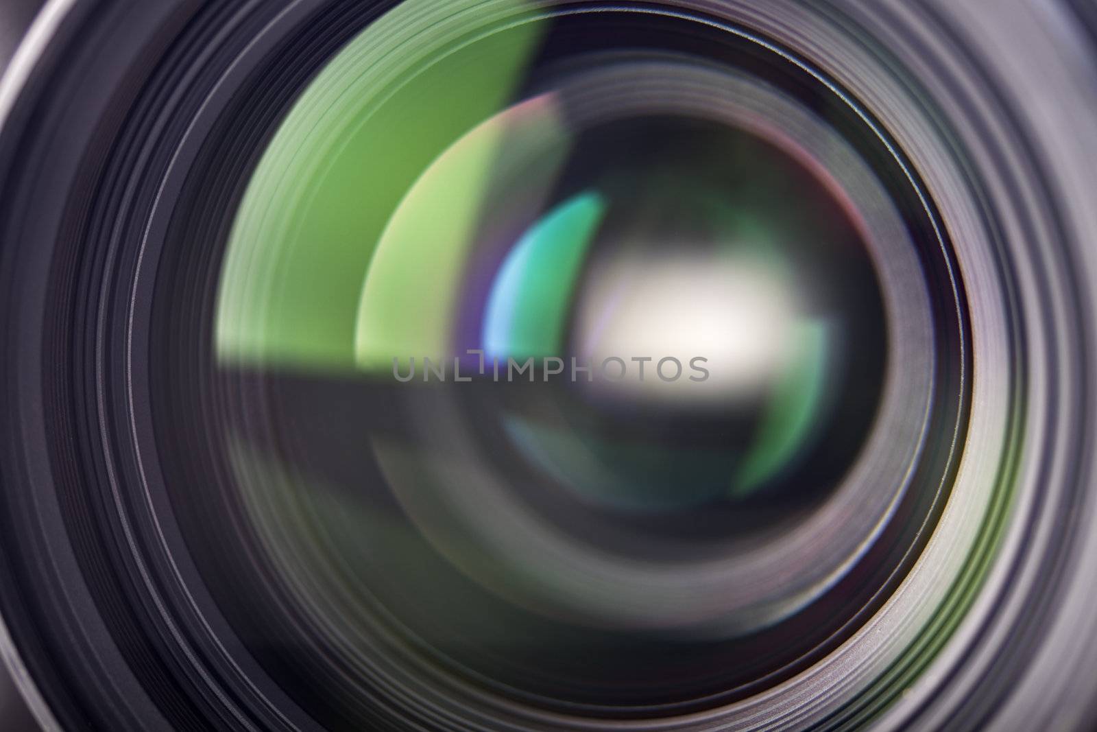 light reflections in a camera lens