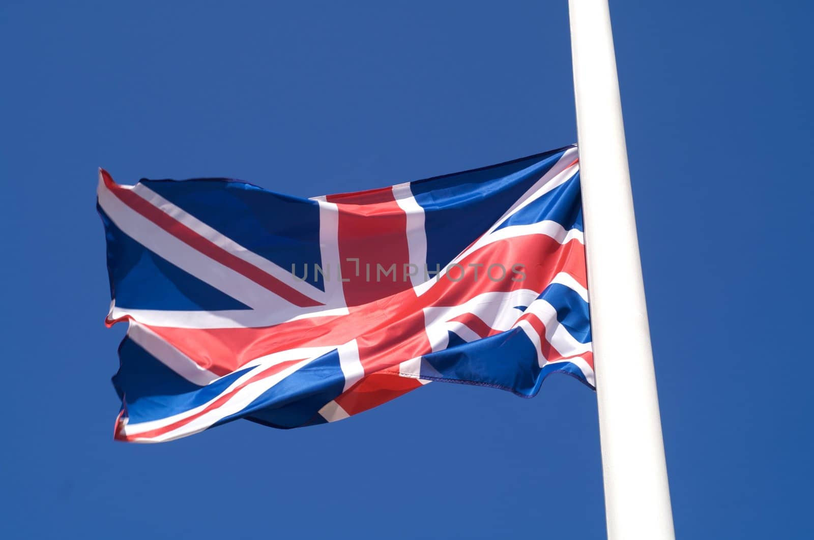 United Kingdom Flag  , on a blue sky