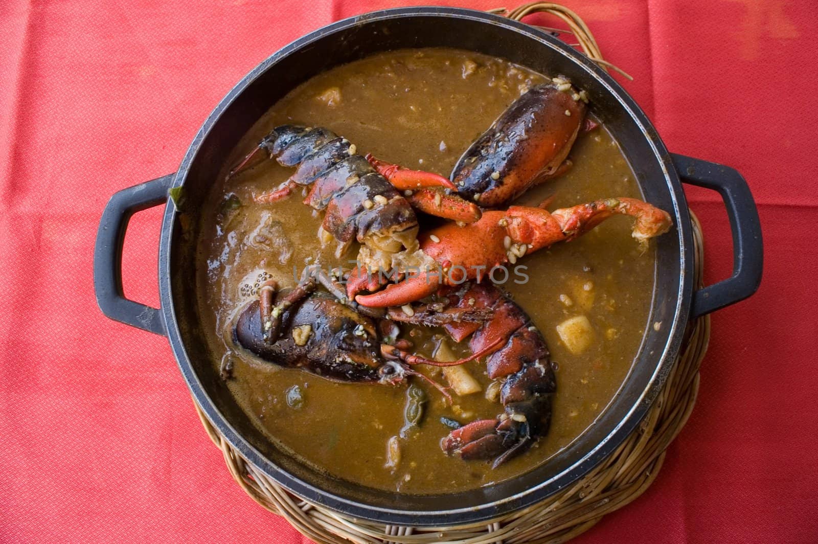 lobster stew close up, tipical spanish seafood