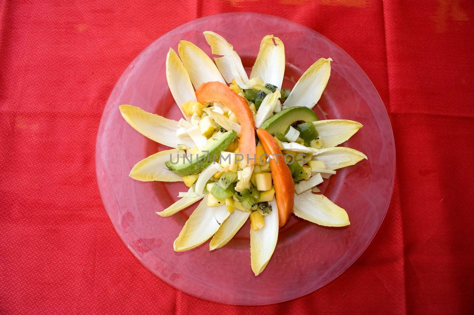 Colorfull salad plate for restaurant