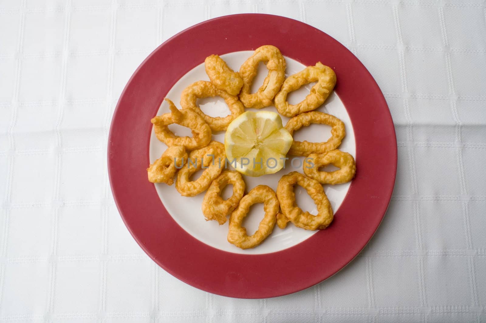 calamary with vegetables,plate for restaurant