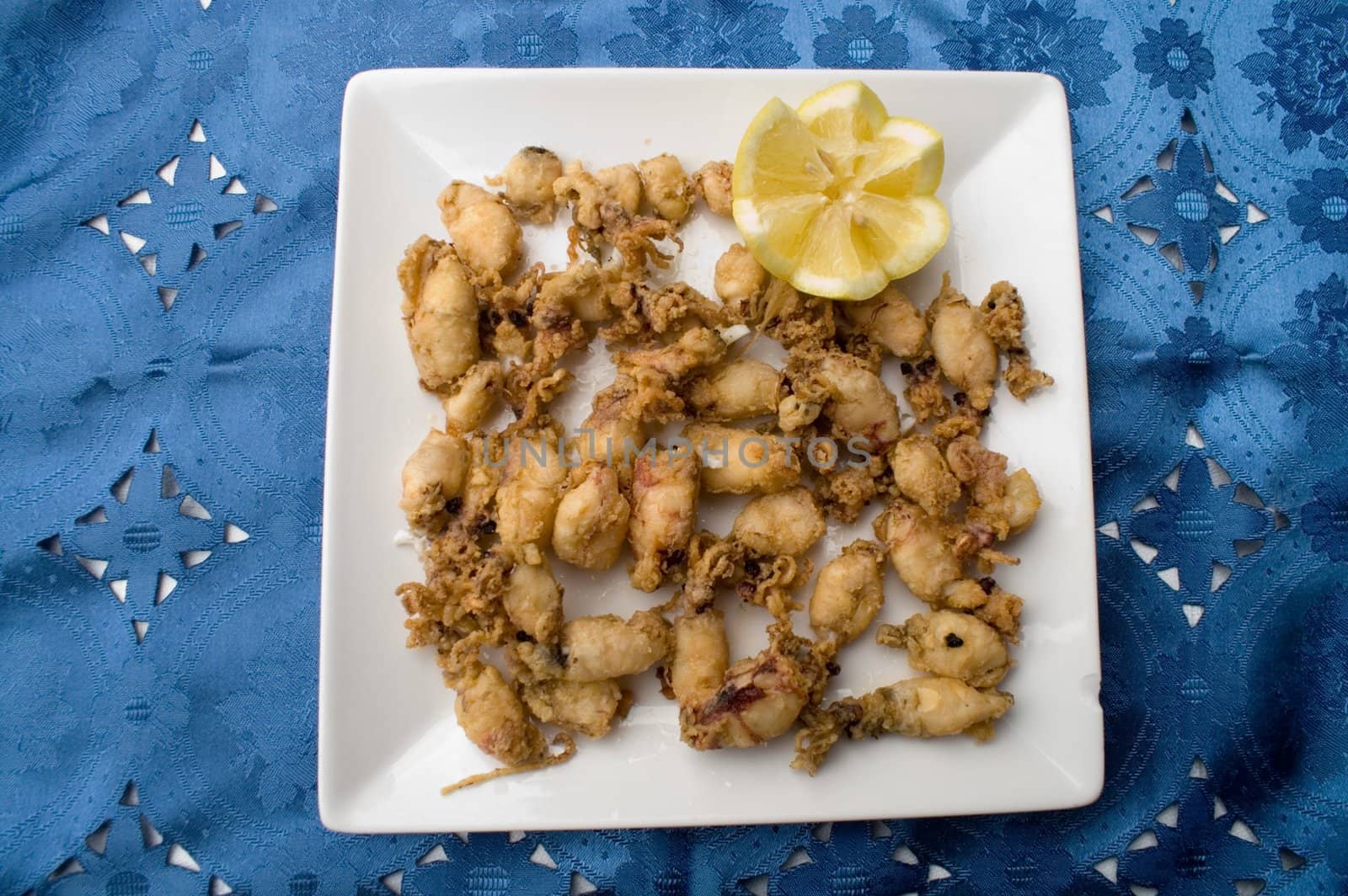 calamary with vegetables,plate for restaurant