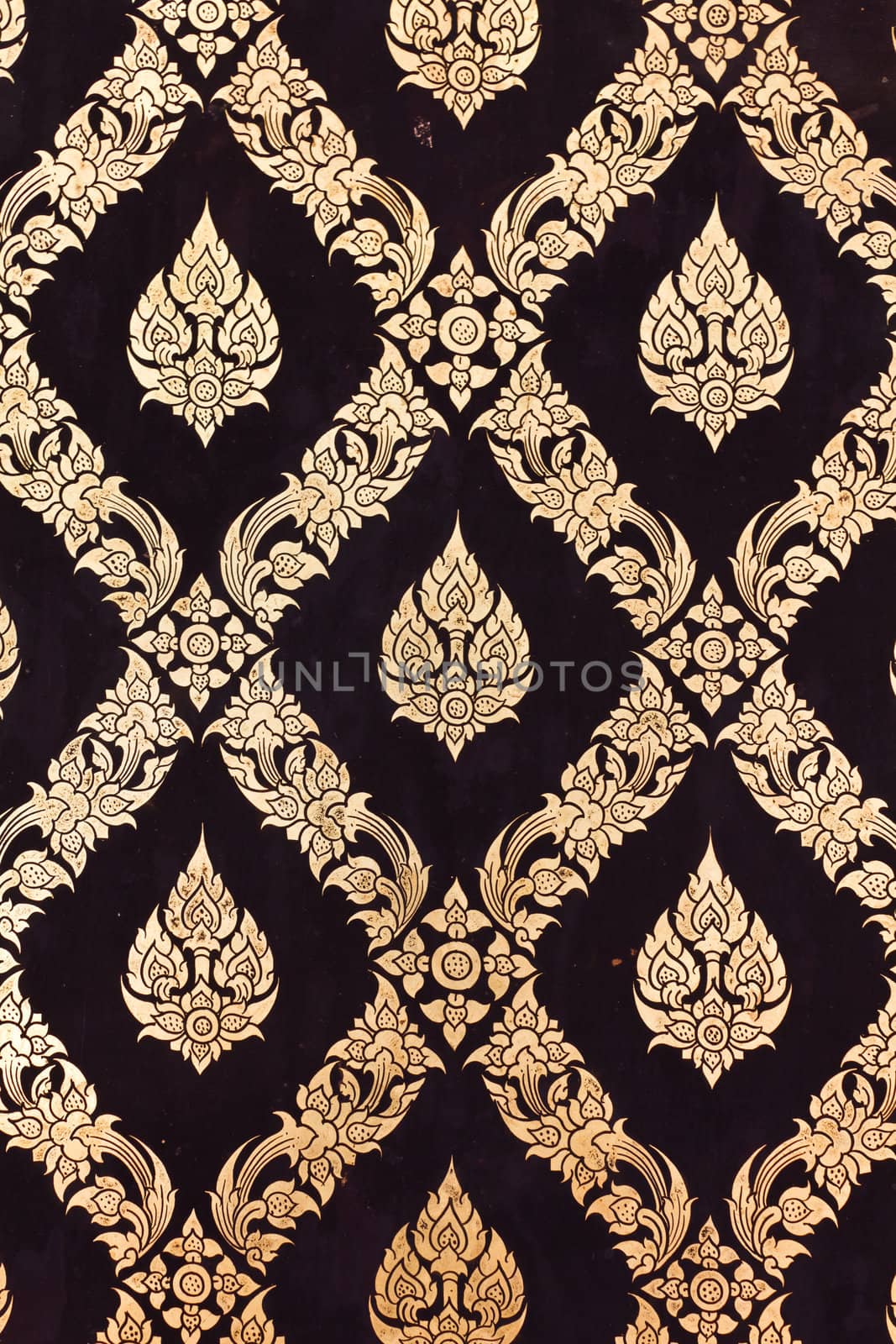 flower pattern in traditional Thai style art by lavoview