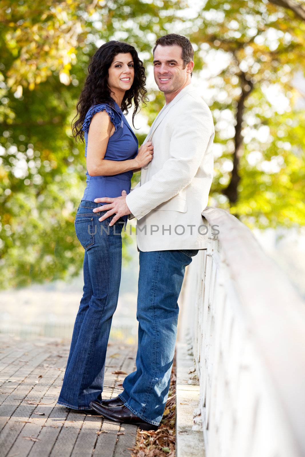 Park Couple by leaf