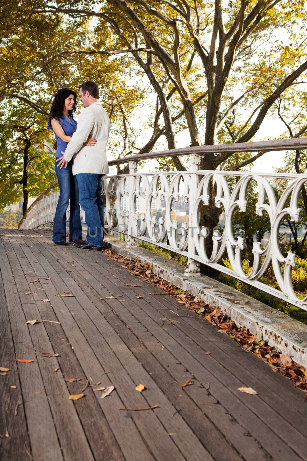 A couple in love in the park