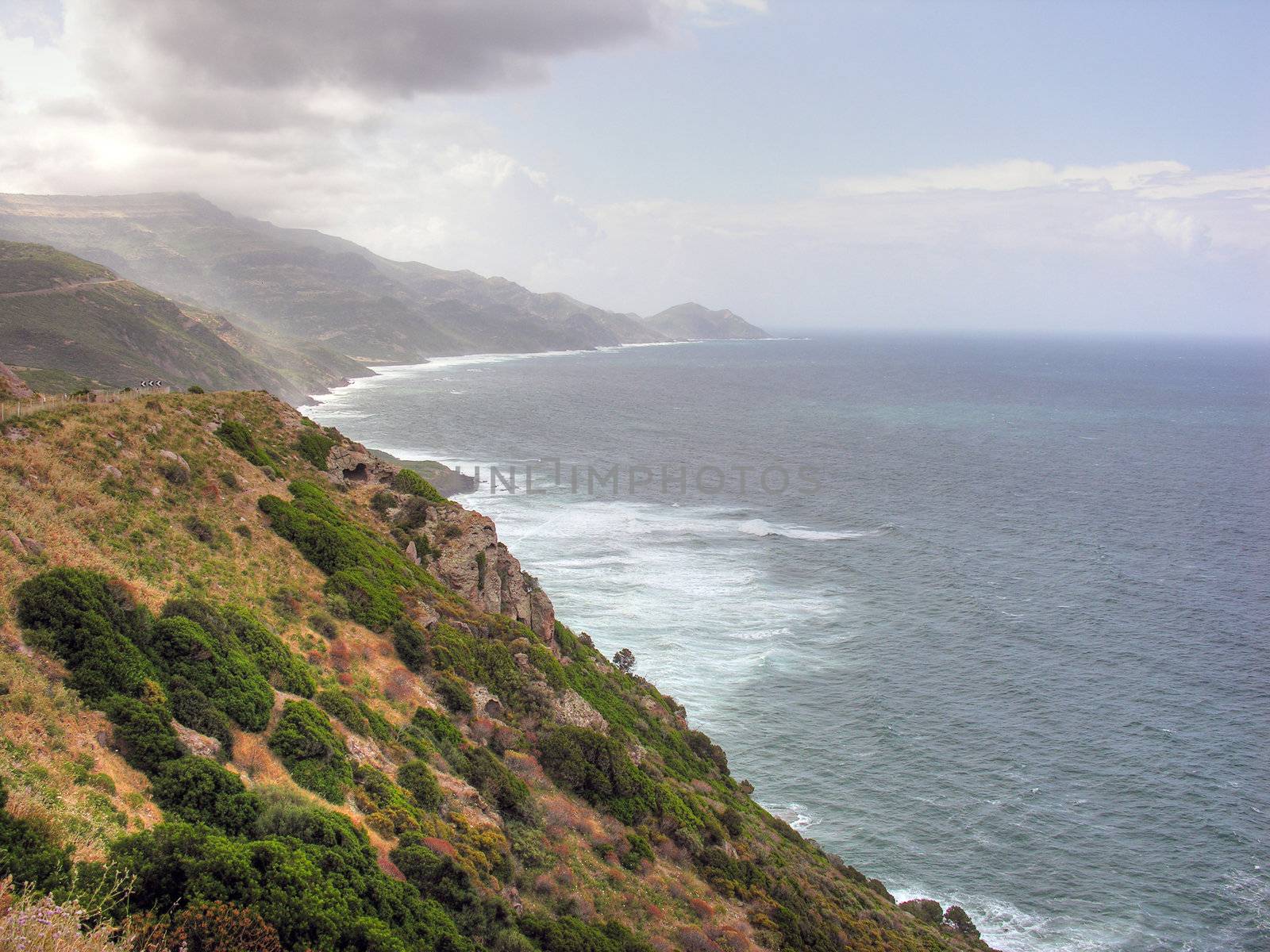 Detail of the coast of Sardinia in Italy