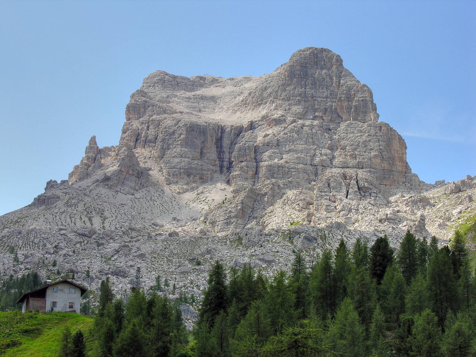 Detail of the Dolomites Mountains in Italy during Summer