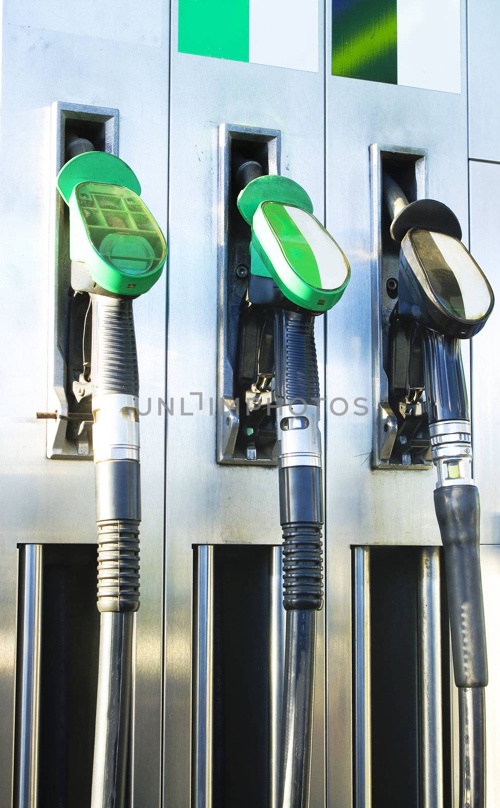 Close up of fuel pump at fuel/oil station