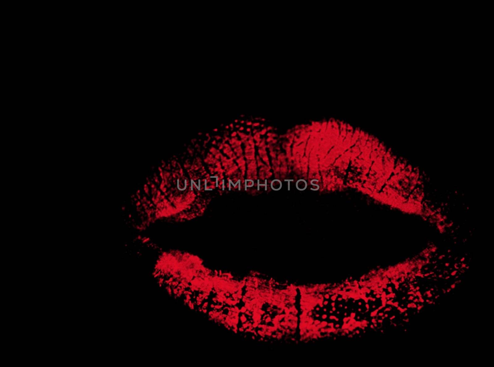 Illustration - Lips on blank background, ideal for romance related designs