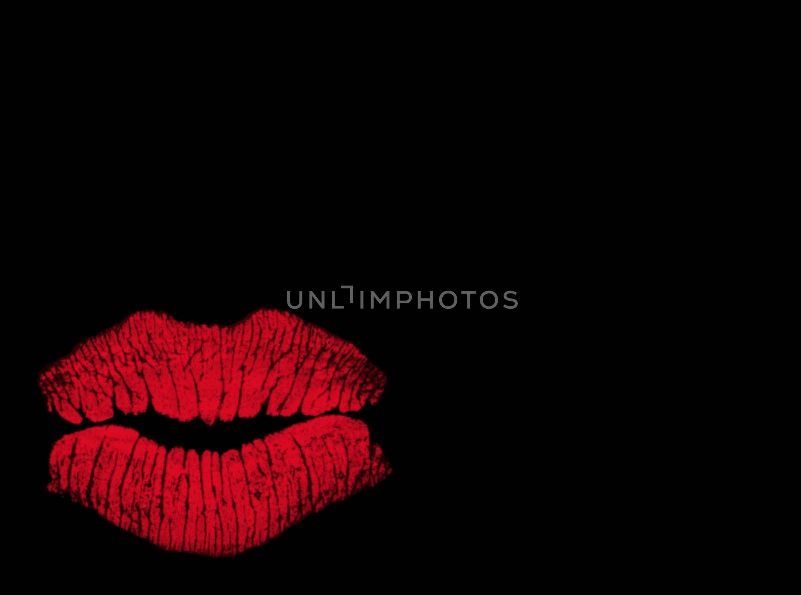 Illustration - Lips on blank background, ideal for romance related designs