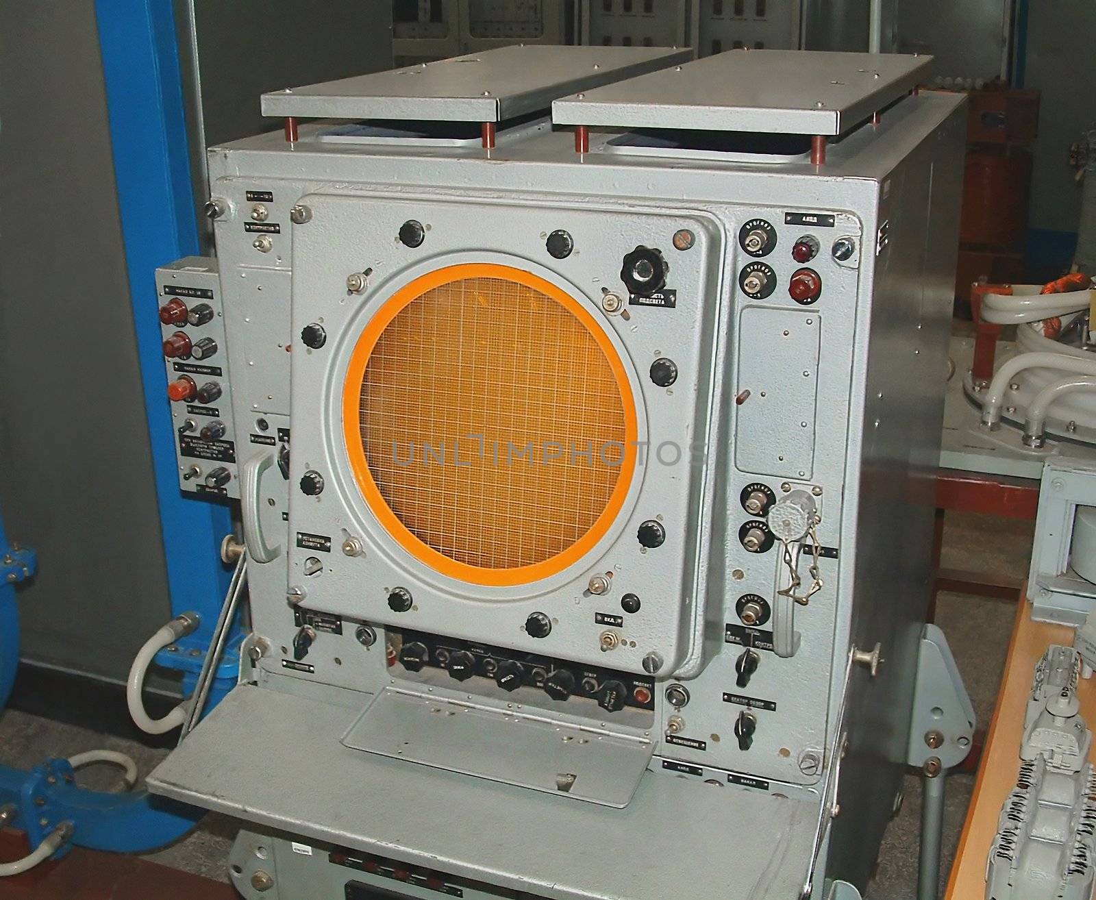The image of the control-visual device of the Soviet armed forces of antiaircraft defense
