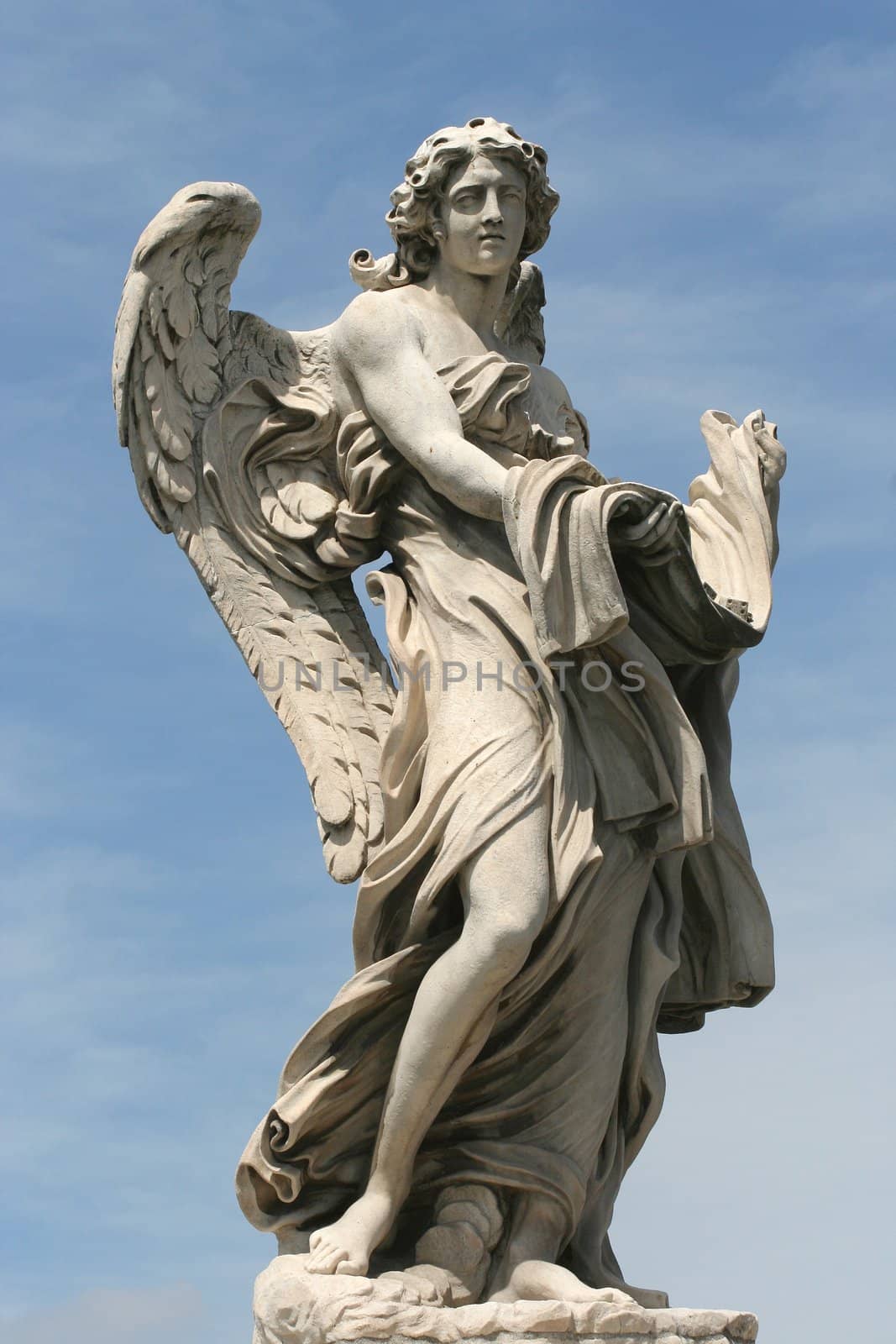 Angel sculpture from Sant'Angelo bridge in Rome, Italy