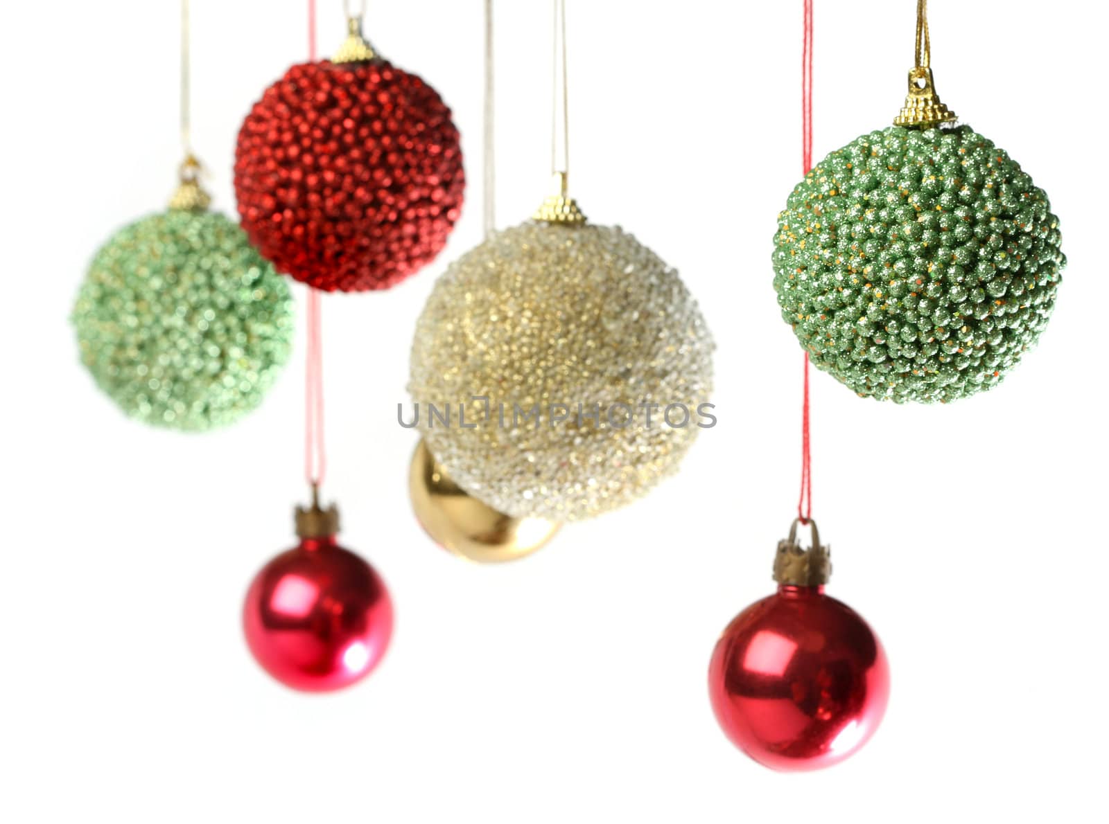 Group of christmas decorations hanging