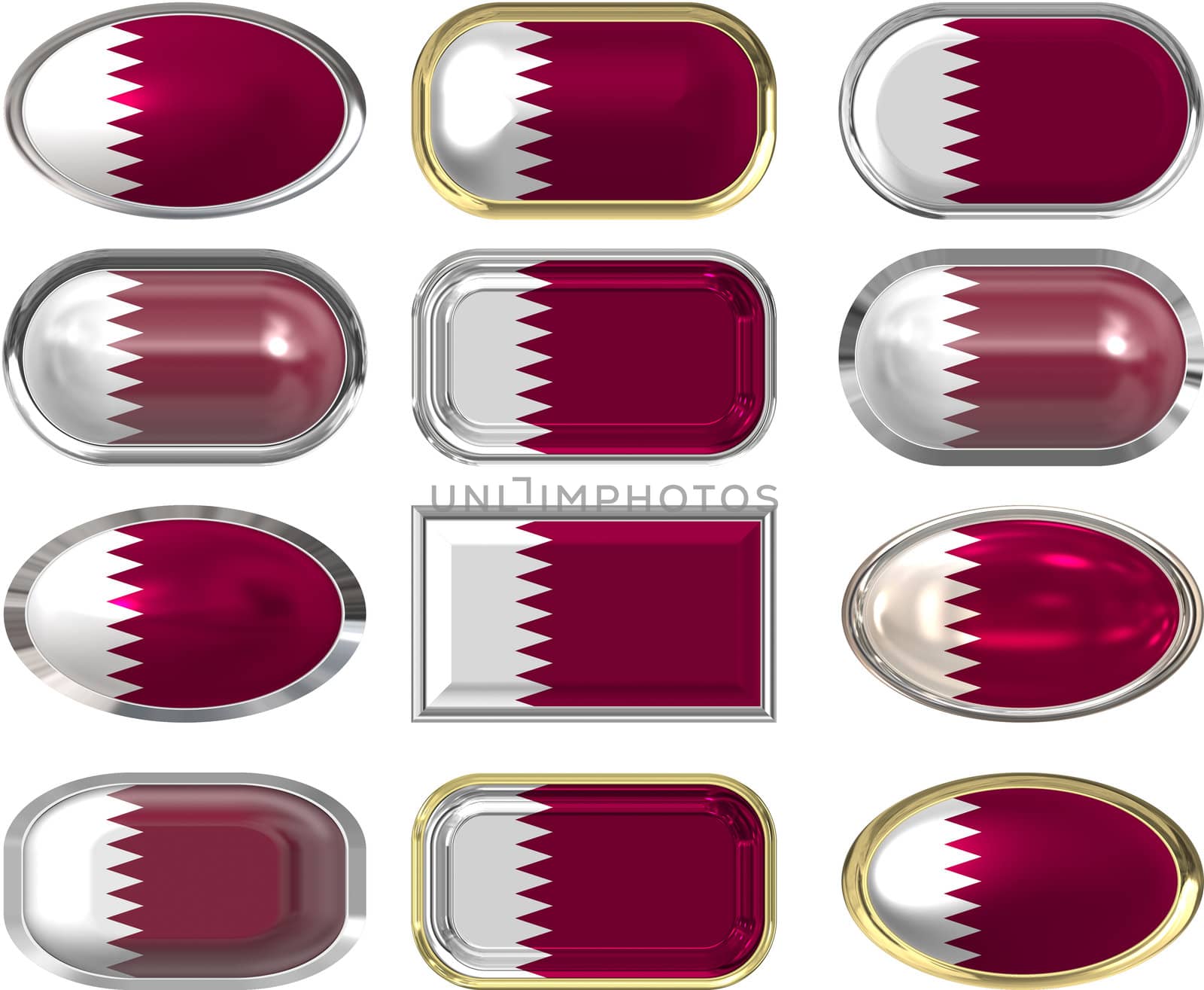 12 buttons of the Flag of Qatar by clearviewstock