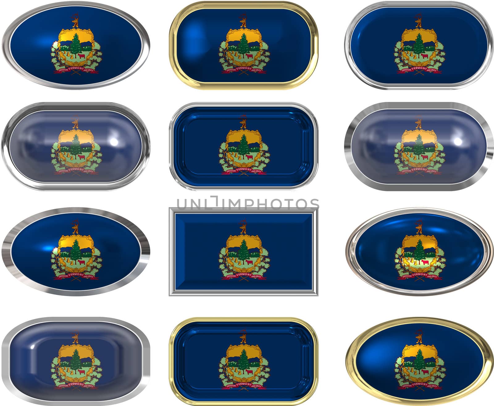 twelve Great buttons of the Flag of vermont