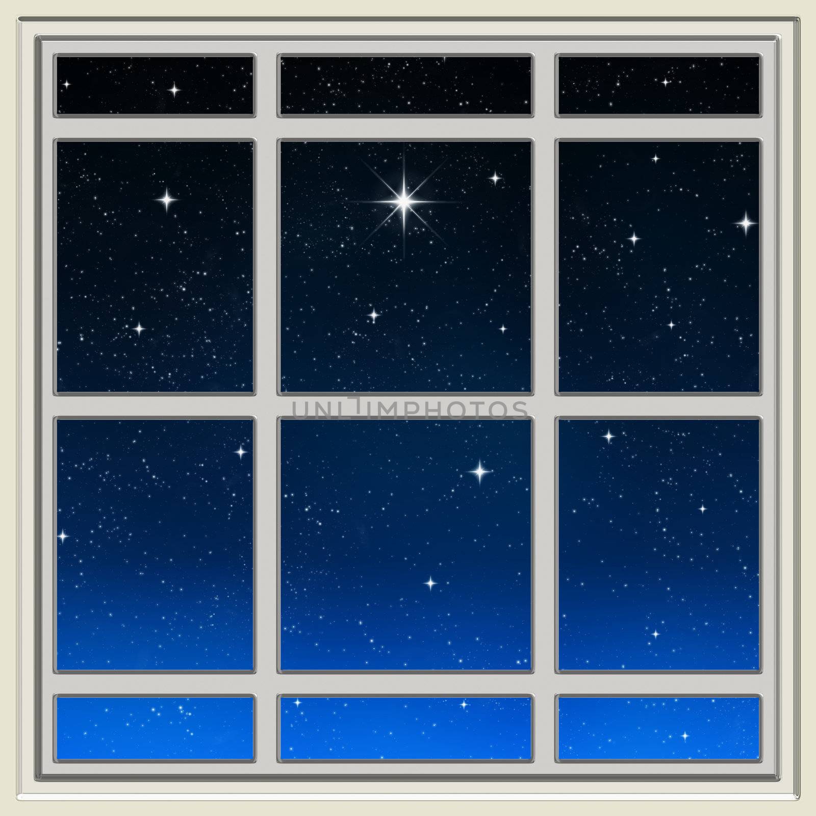 a single bright wishing star through the window