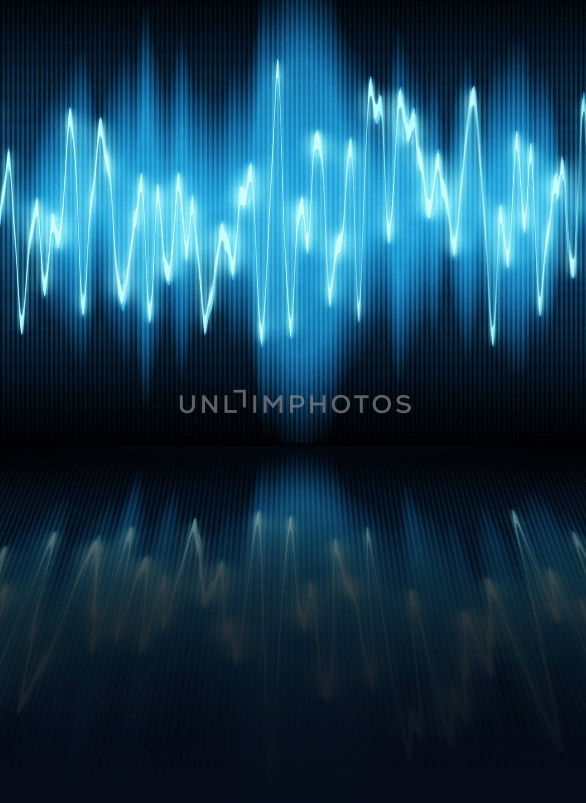 sound waves oscillating on black background