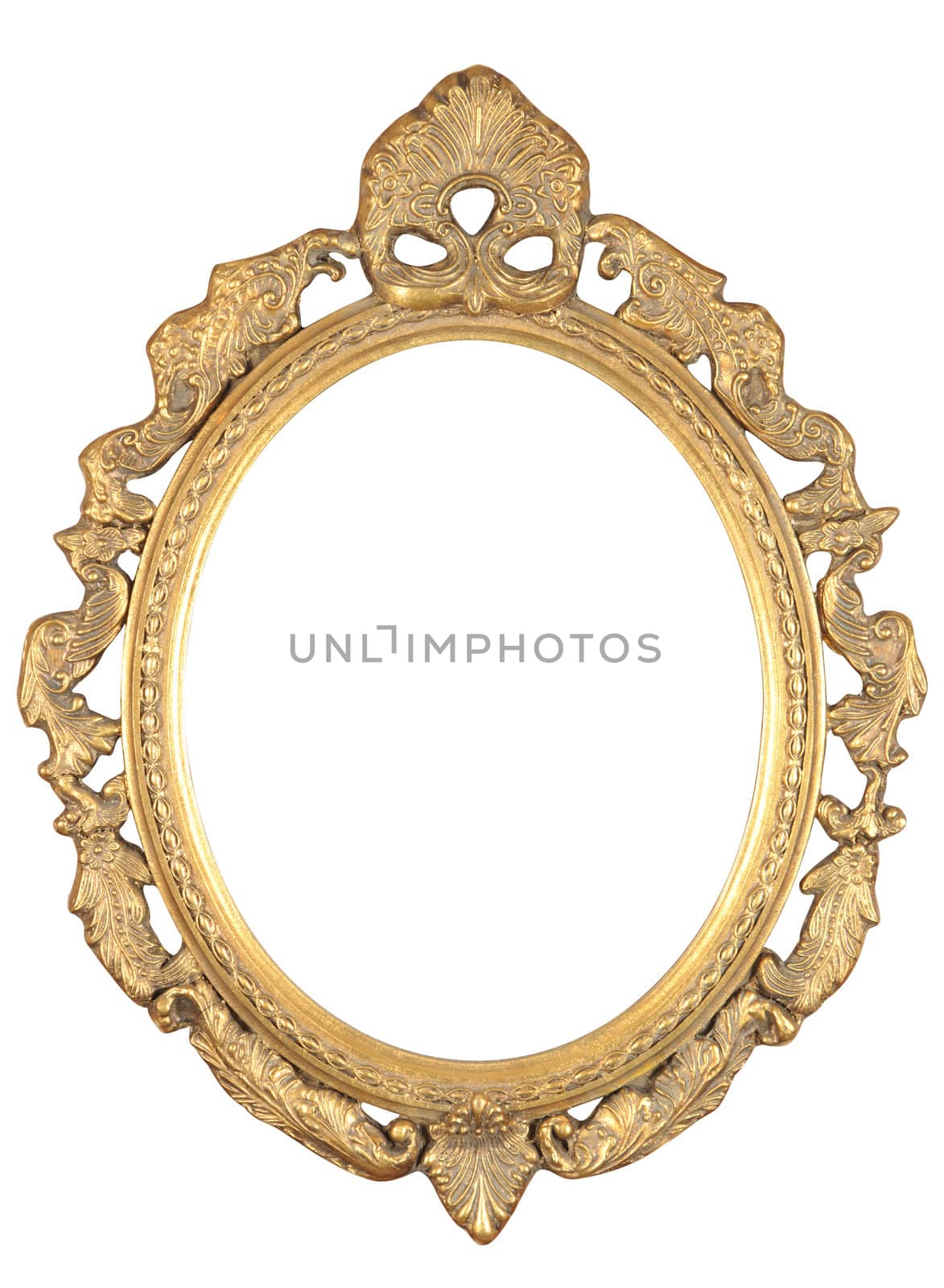 isolated oval bronze frame by dyoma