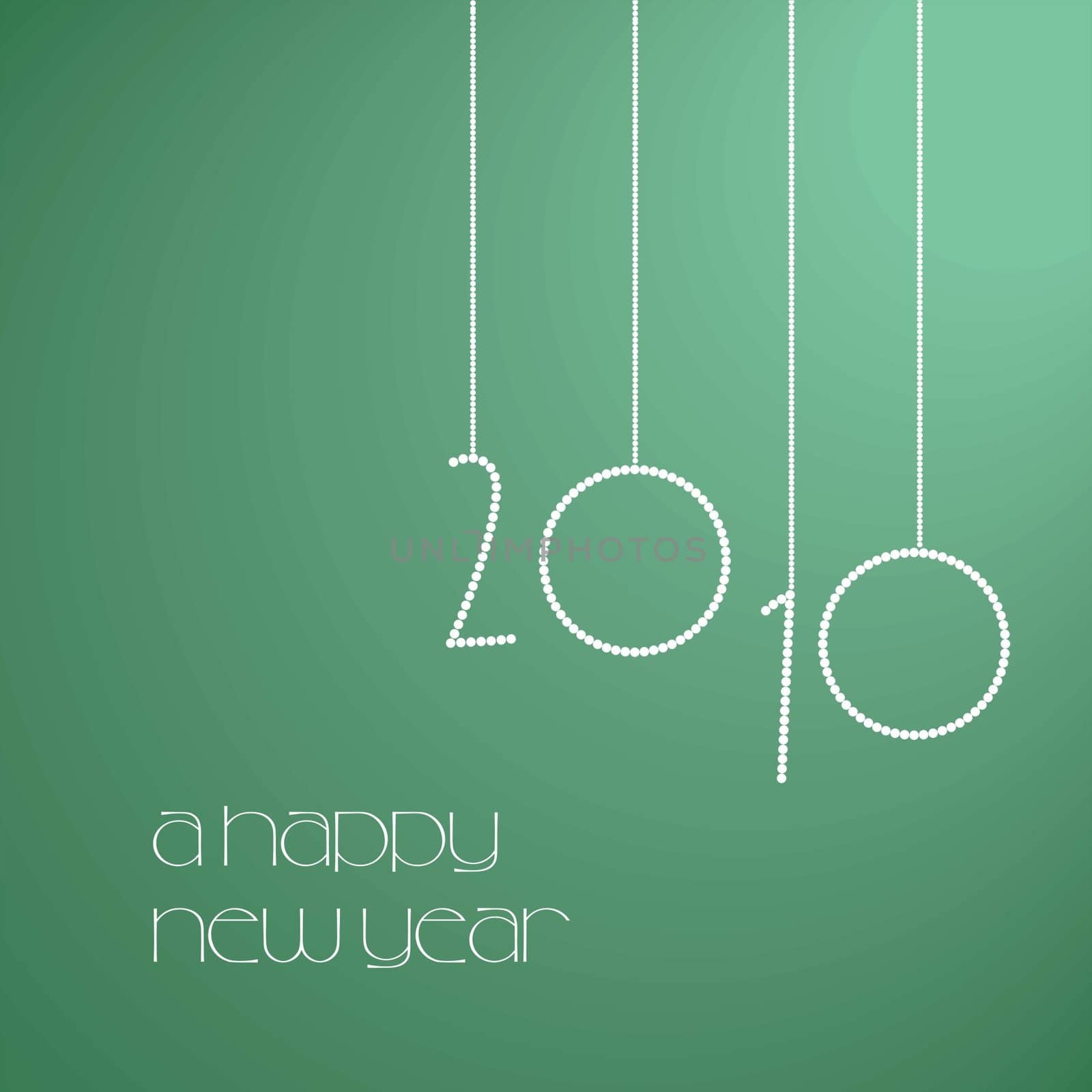 Happy New Year - green vector illustration