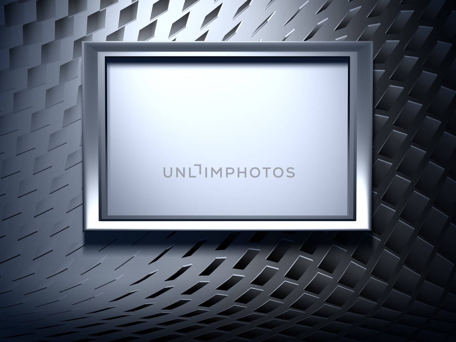 blank metal frame on abstract background by chrisroll