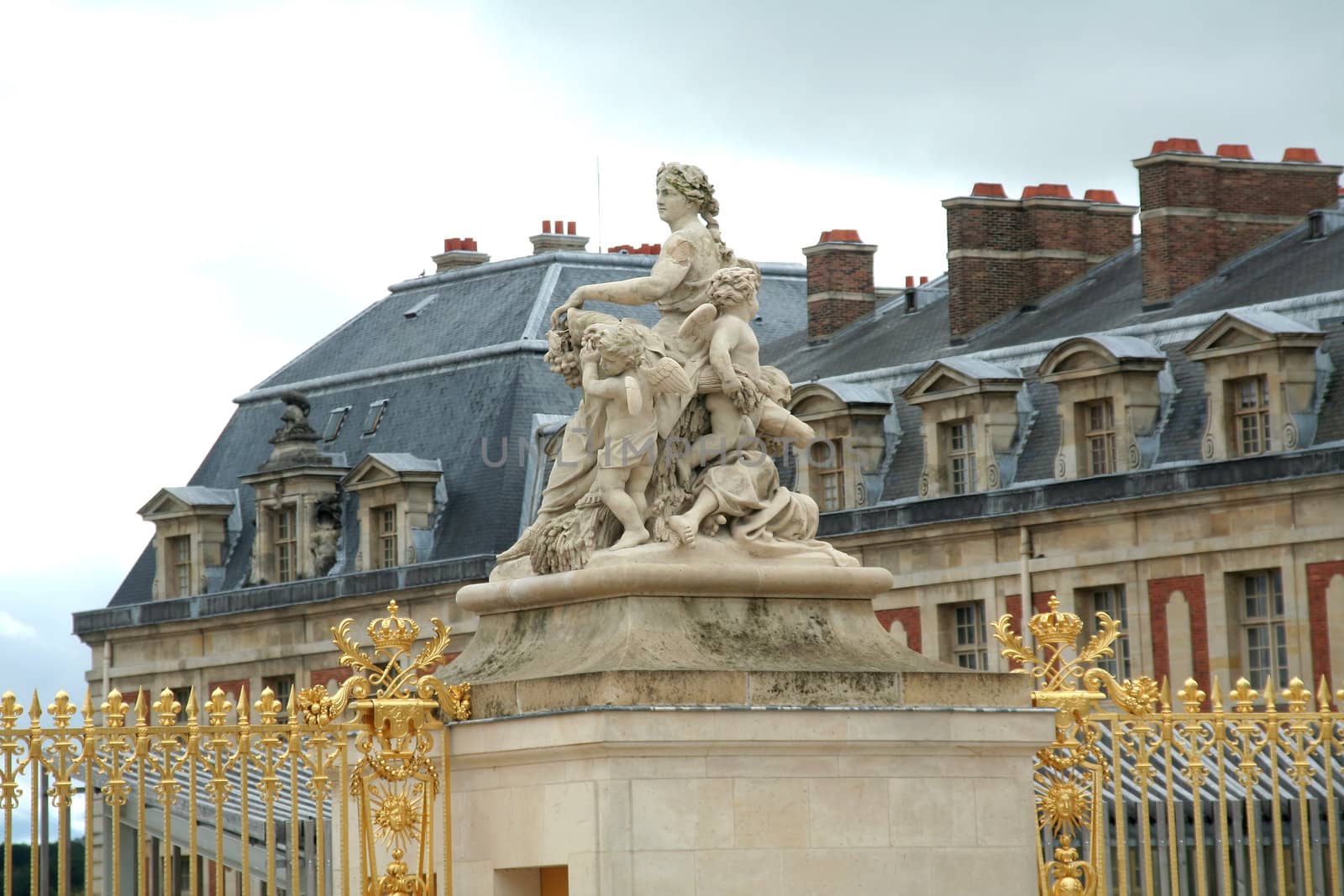Park and Palace Chateau de Versailles. France. Facade.