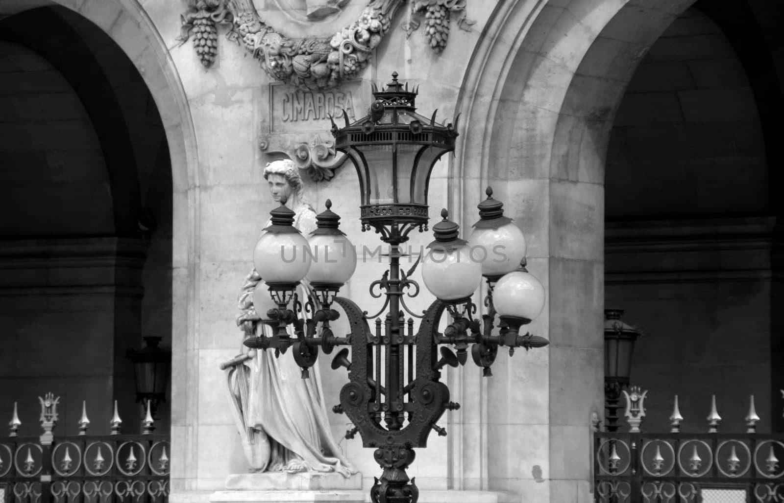 Capital of France - Paris. Street lamp near the Grand Opera