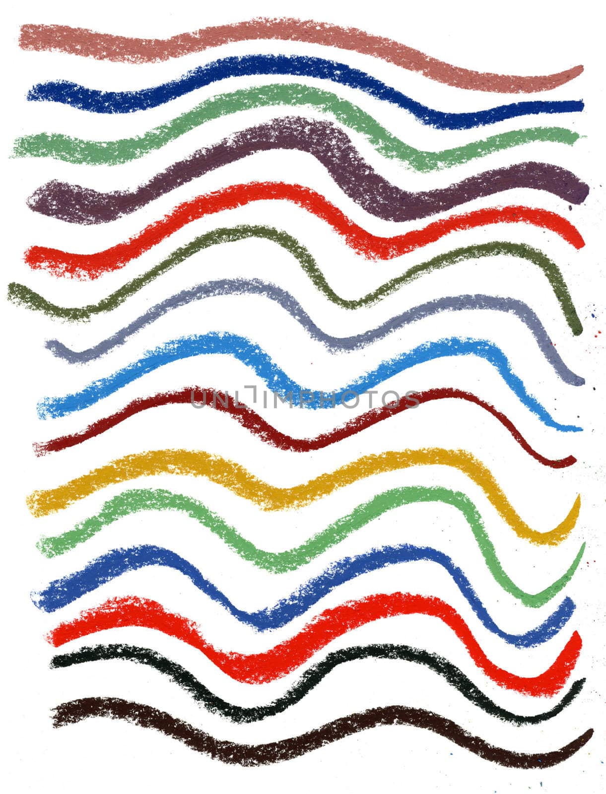 wavy color  lines with soft pastel crayons by PixelsAway