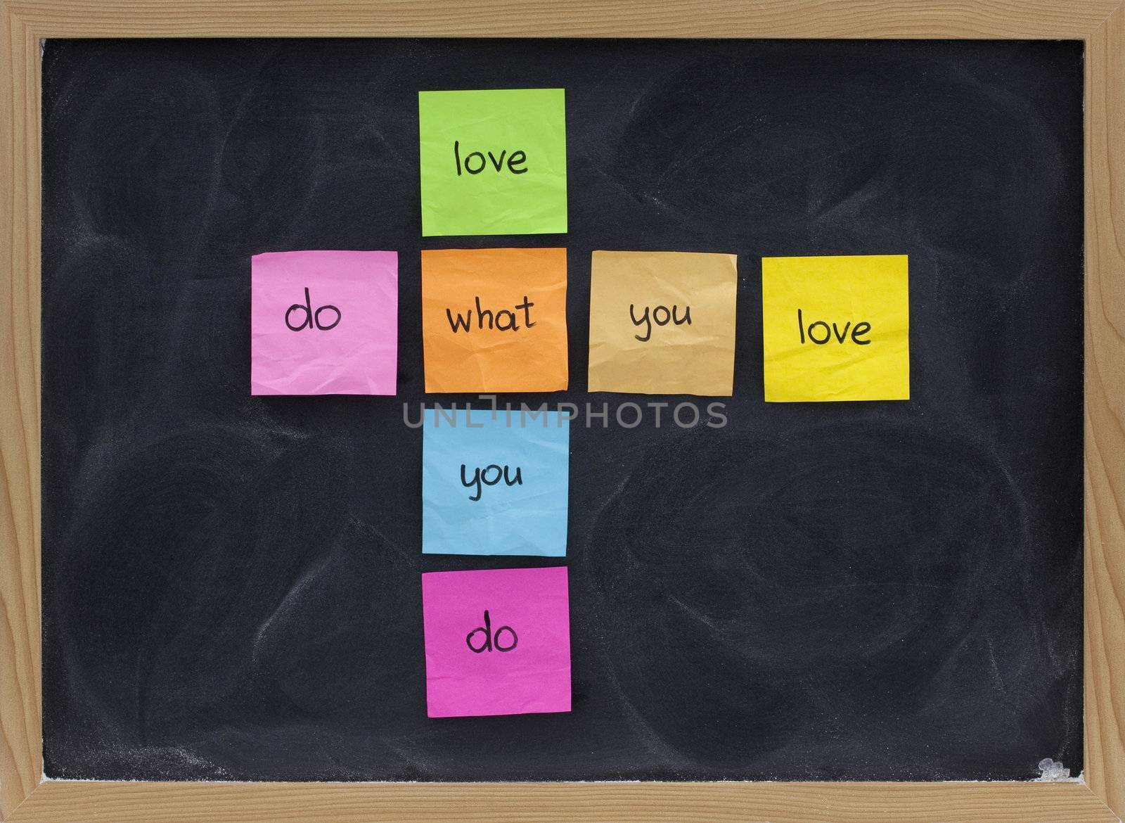 do what you love concept on blackboard by PixelsAway