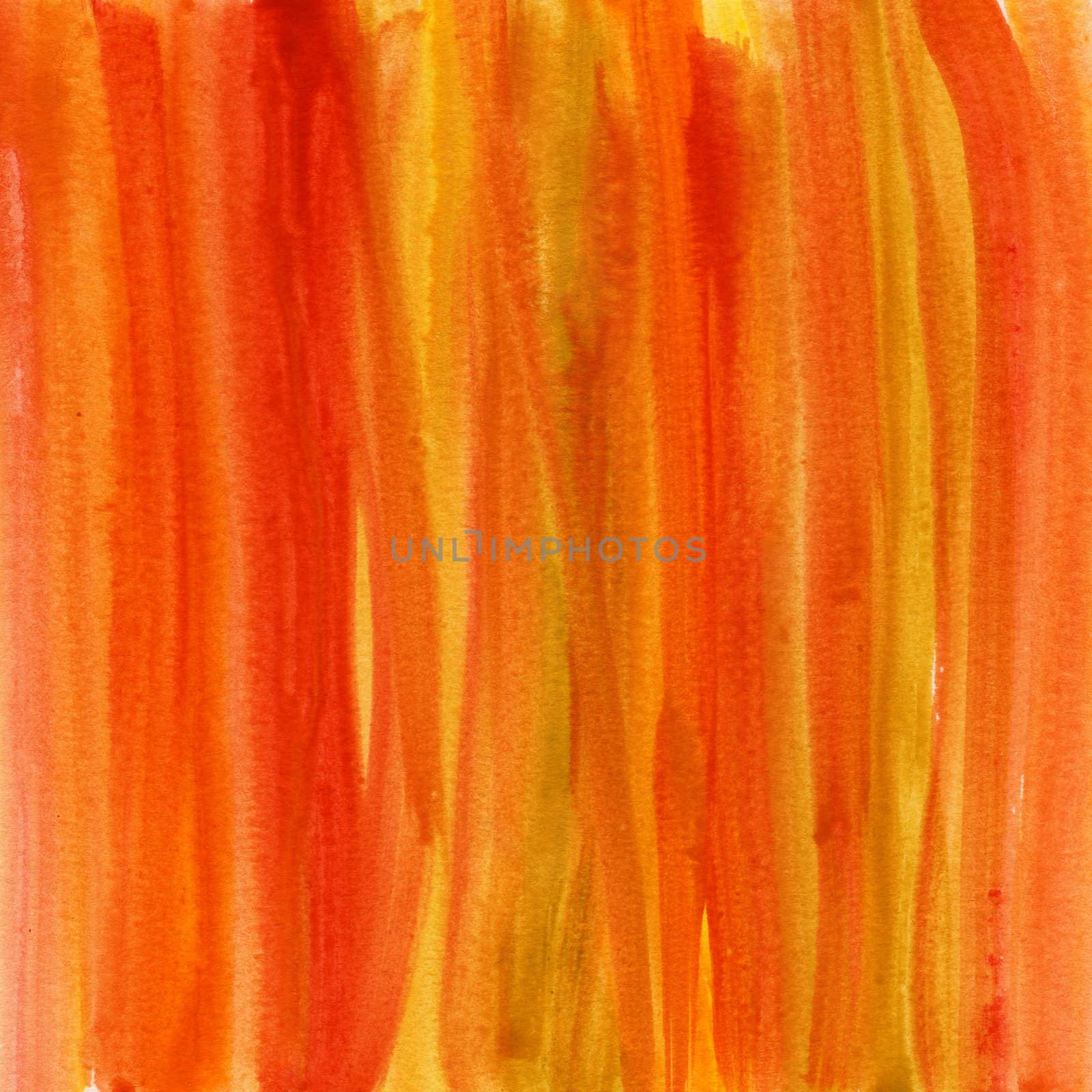 red, brown, yellow watercolor abstract background with paper texture and brush stroke pattern, self made