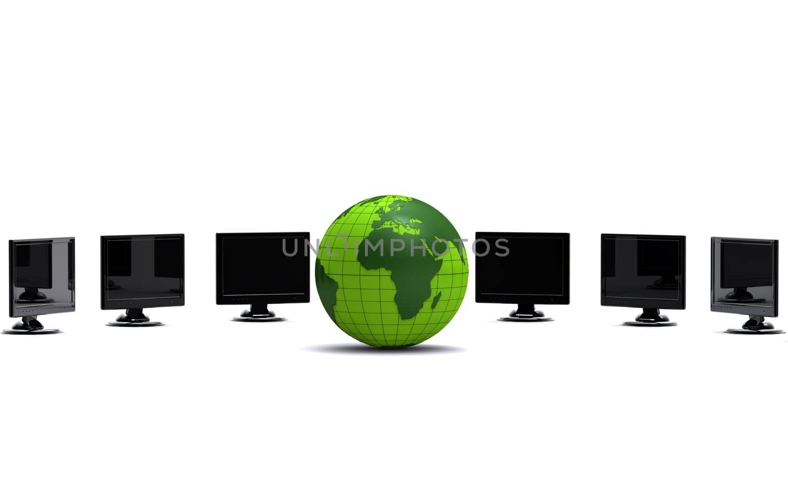 green globe and lcd monitors by chrisroll