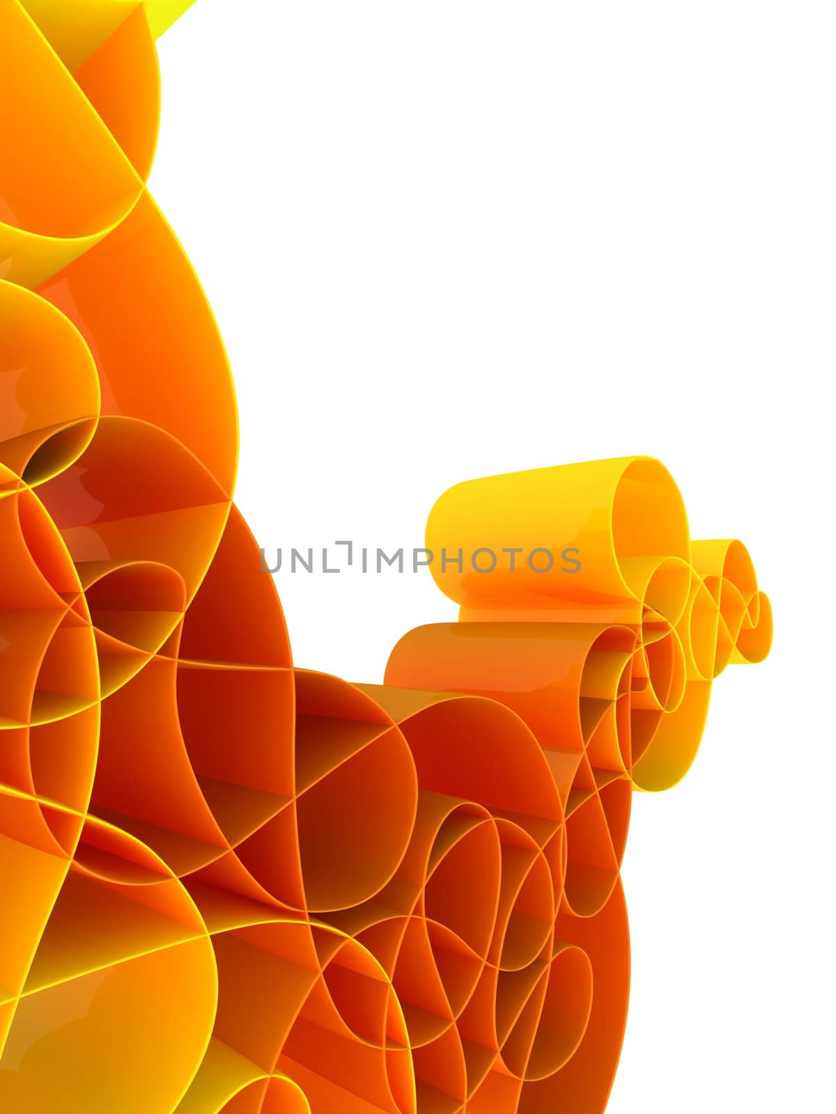 abstract and colored 3d shapes on white background by chrisroll