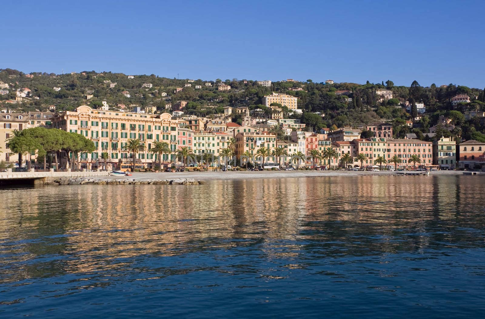 Cityscape of  S.Margherita Ligure, famous small town in Liguria, Italy near Portofimo