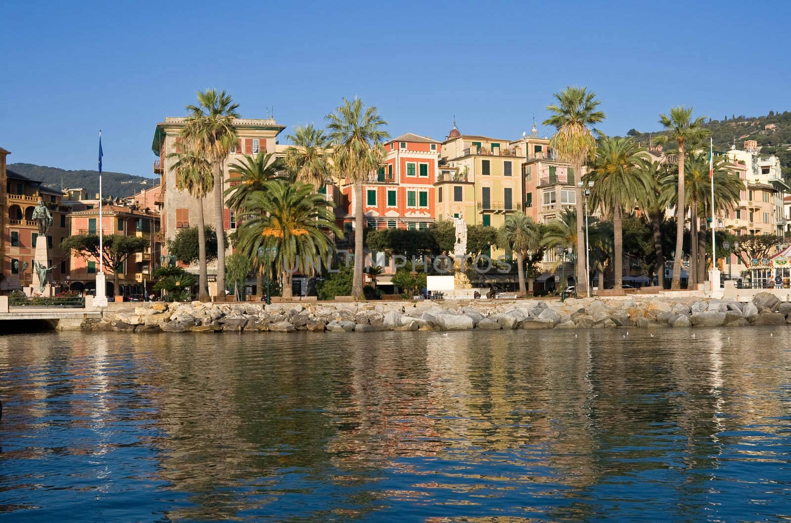 Promenade of  S.Margherita Ligure, famous small town in Liguria, Italy near Portofimo