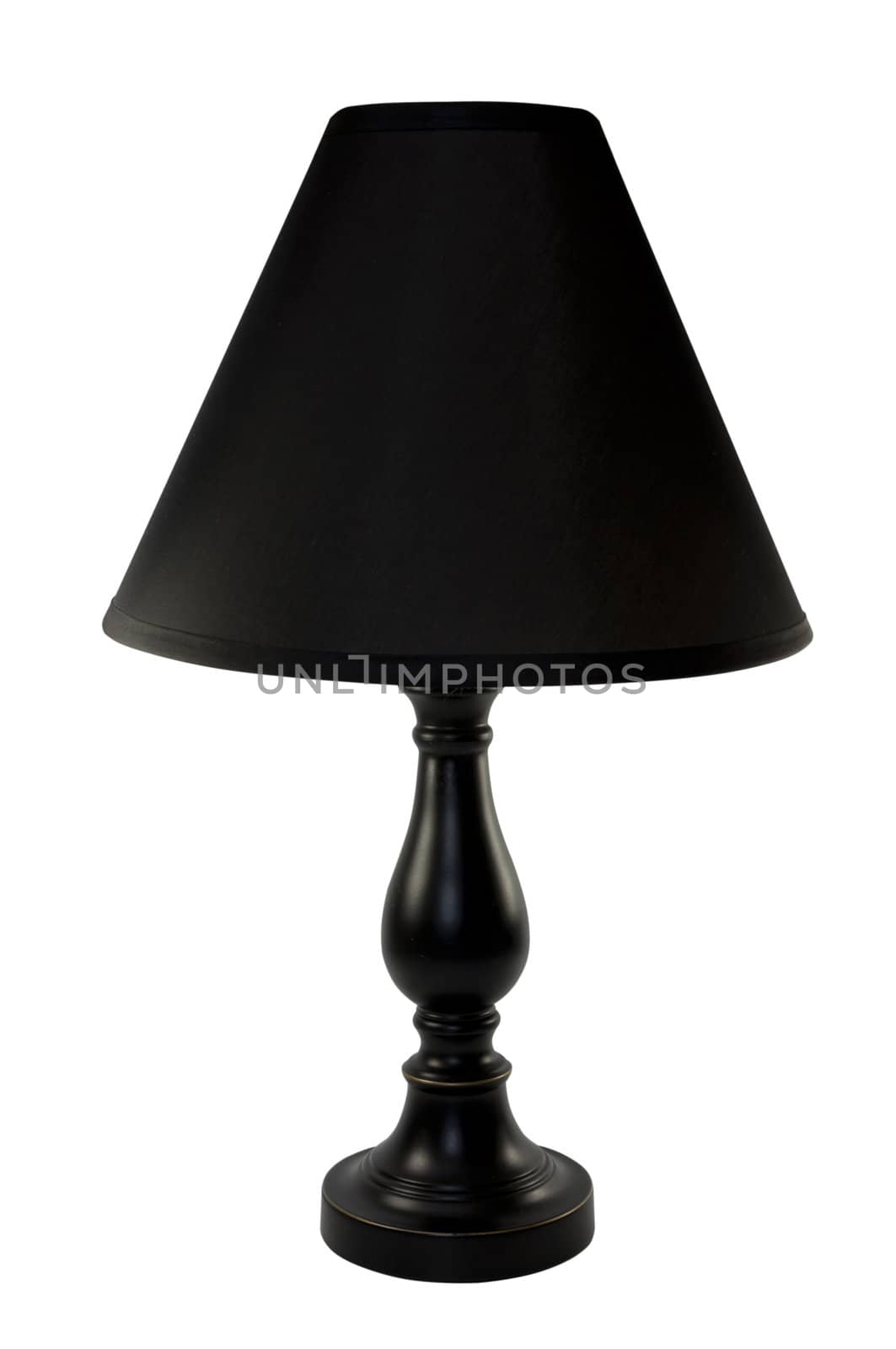 Black lamp isolated on white background with clipping path.