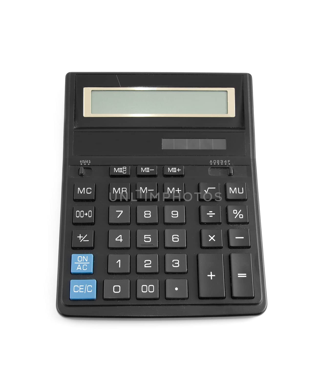  black calculator on a white background
