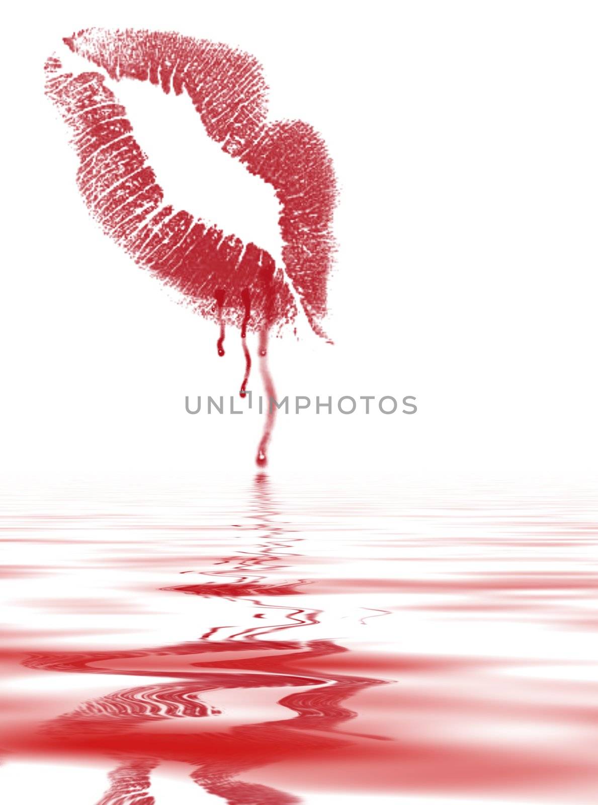 Illustration - Lips on blank background - Vampire Kiss