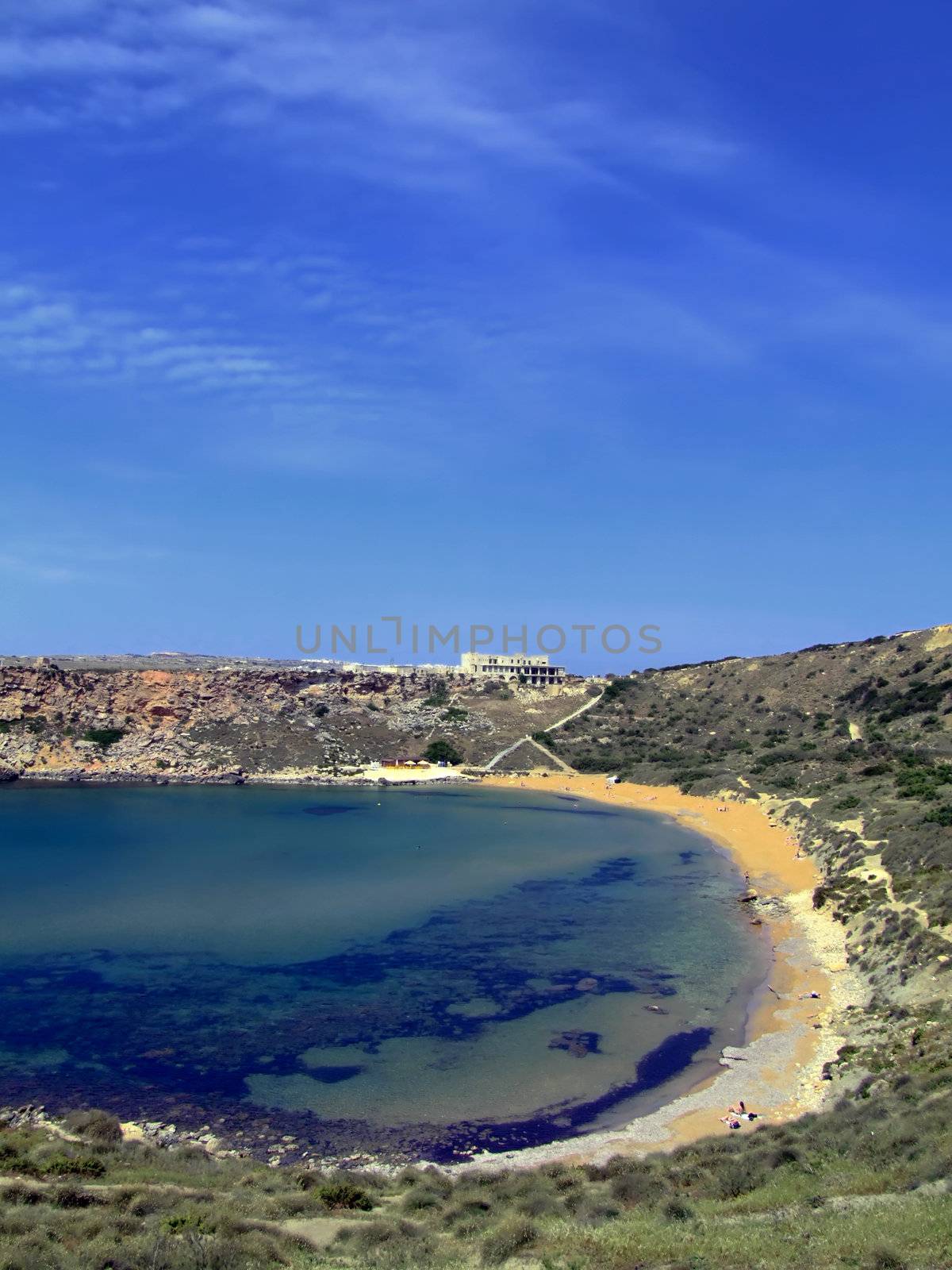 One of the most beautiful beaches on the Mediterranean island of Malta
