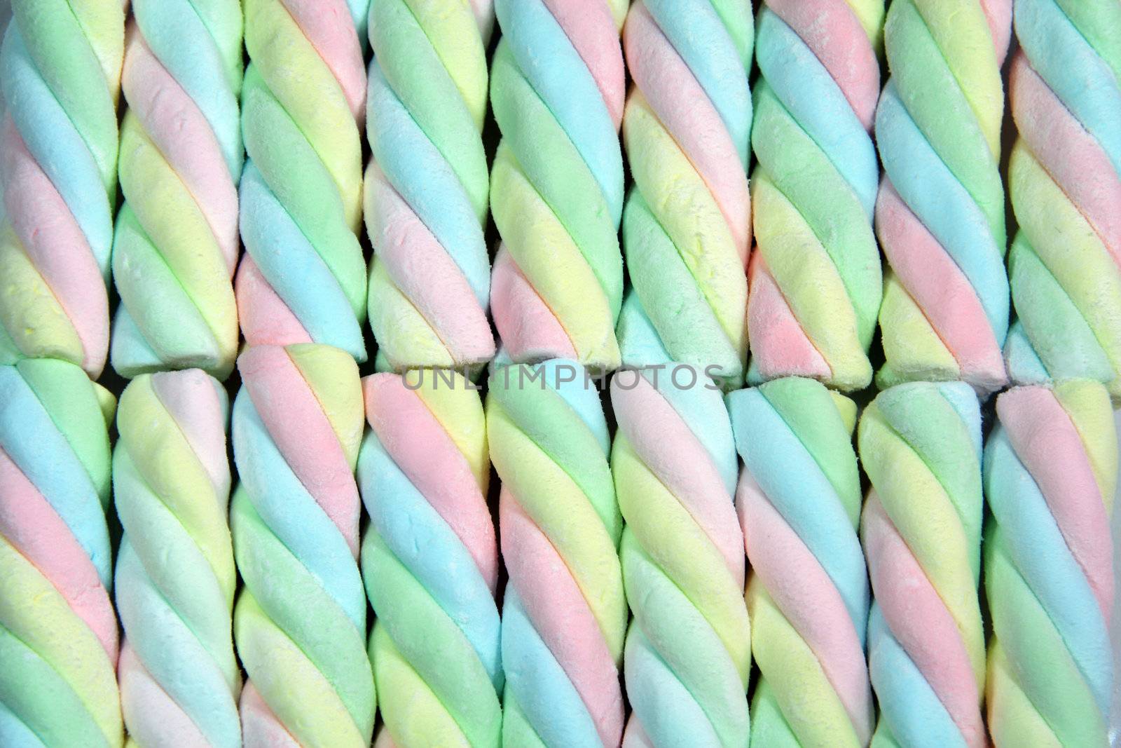 rainbow colored marshmallow twists
