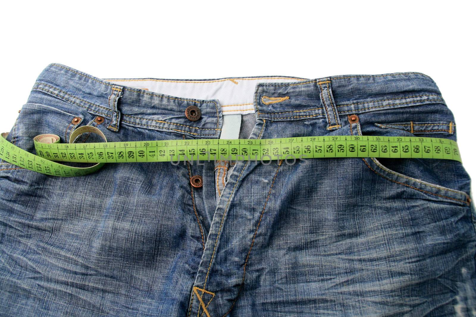 diet concept with trousers and ruler