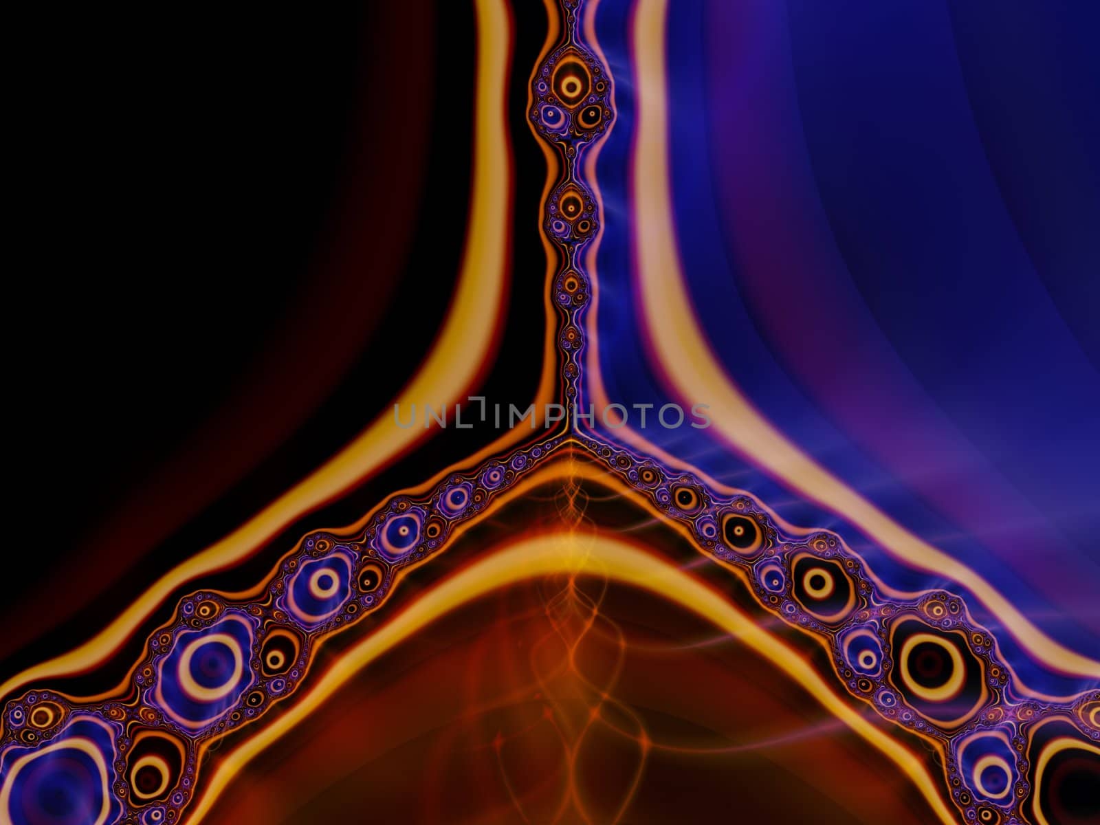 Colorful bubbly fractal with lines