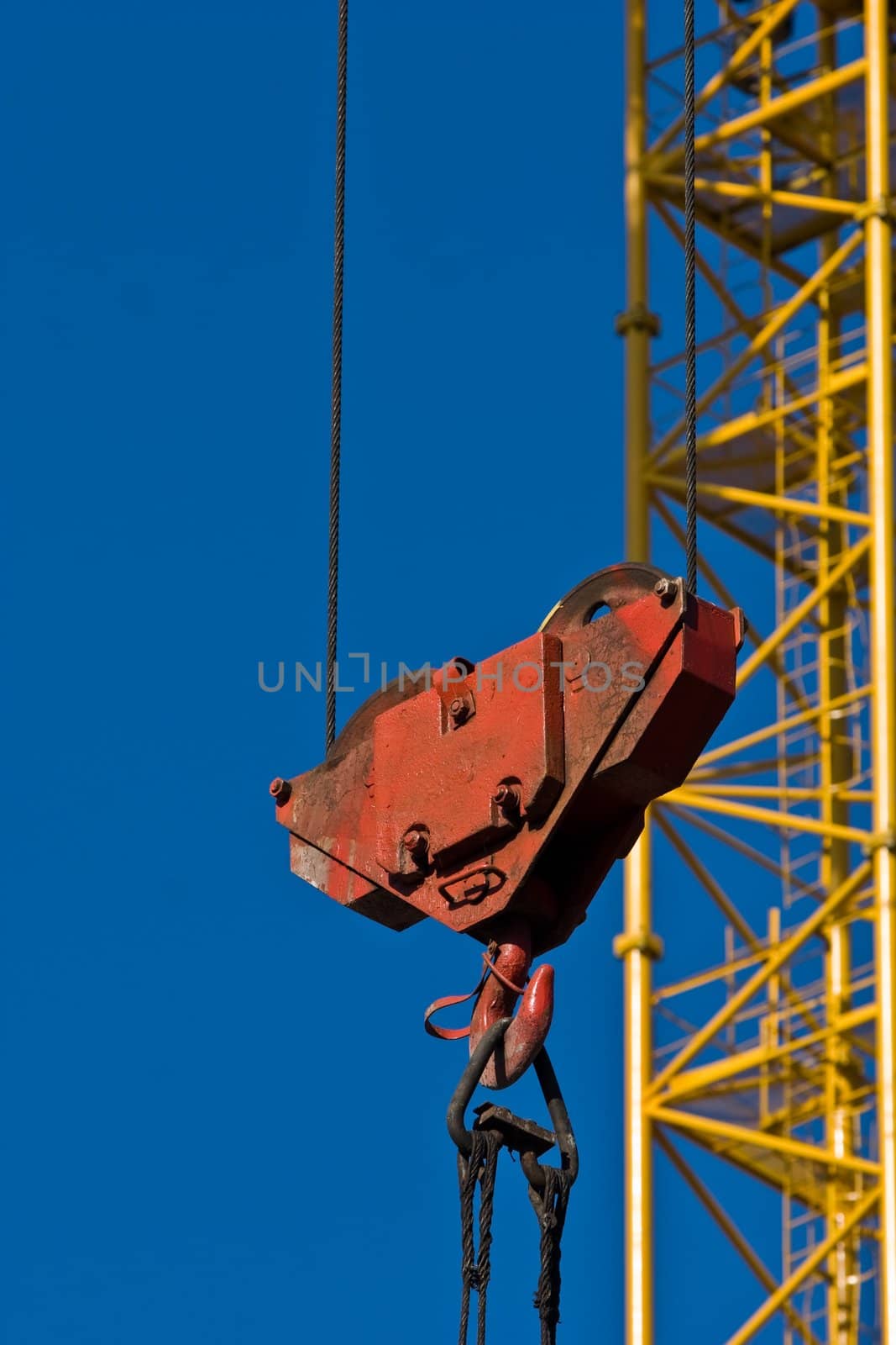 building site series:  crane gibbet and hook