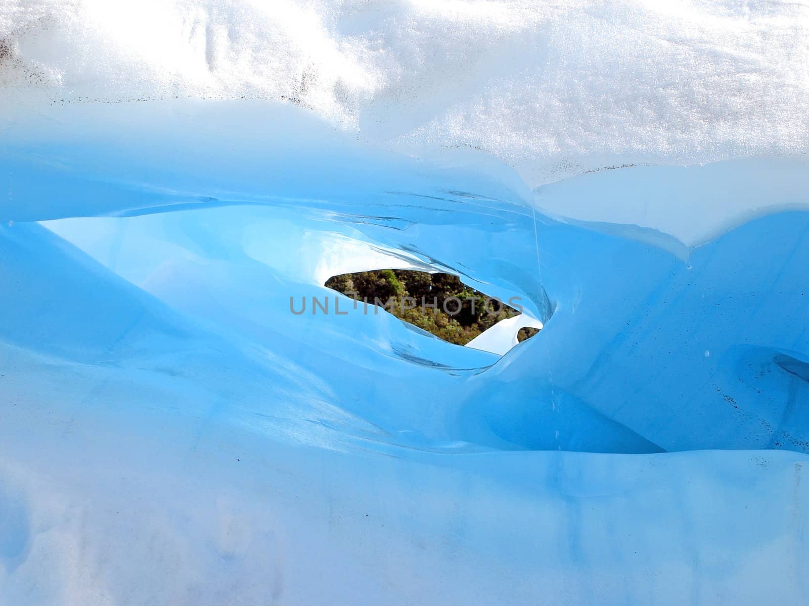 Melting Tunnel of Ice on Fox Glacier, New Zealand