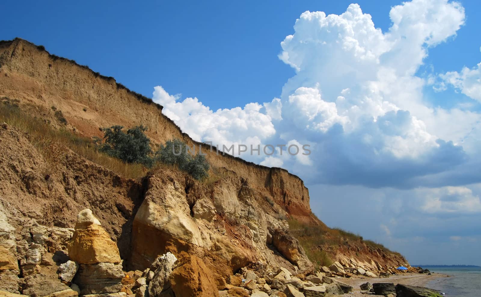 rocky mountain on the seashore. The Black Sea